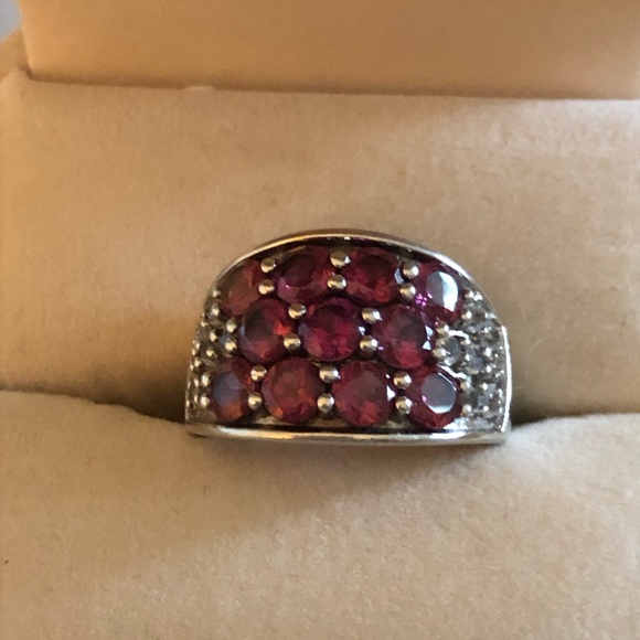Sterling Silver Rhodolite Garnet Ring - Picture 1 of 9